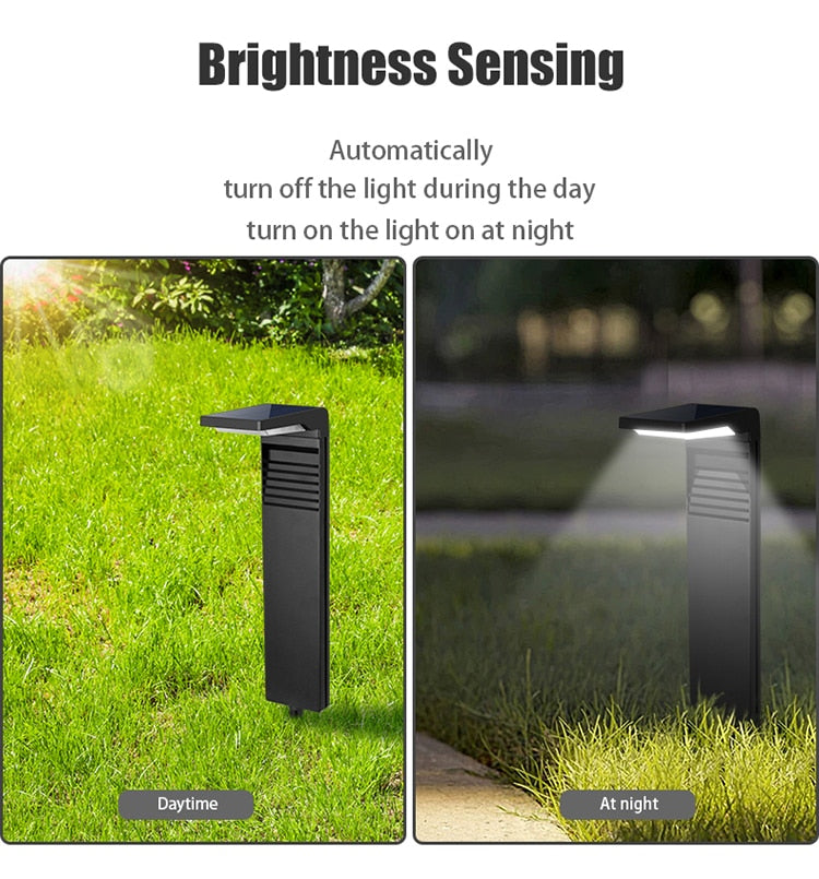 Luzes solares de jardim ao ar livre à prova d'água LED luz decoração caminho paisagem poste de amarração luzes solares do gramado para passarela quintal