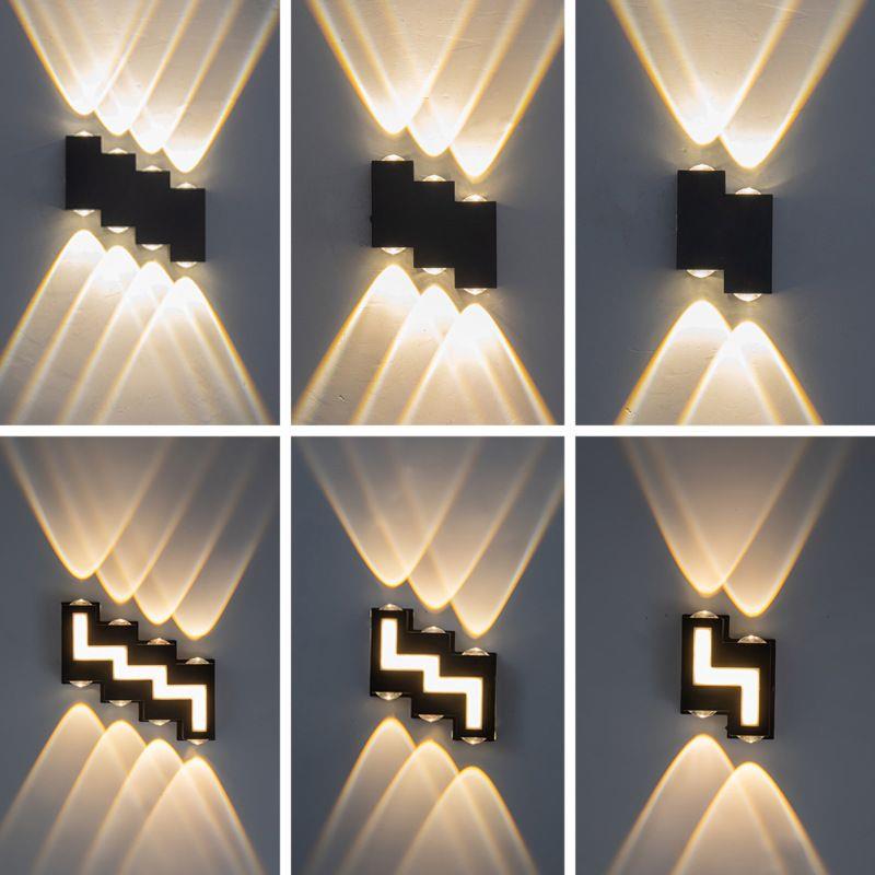 Außenwandleuchte aus Aluminium, IP65, wasserdicht, LED-Beleuchtung, Auf- und Ablicht, Hofgarten, Villa, Wandleuchte, Doppelkopf, 90–260 V