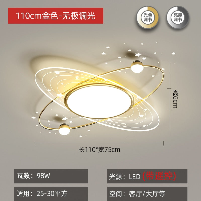 Anillo de estrella, luces LED de araña modernas de hierro para dormitorio, sala de estar, lámparas de cocina, iluminación interior, araña de techo Lustre para el hogar