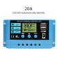 PWM 10A 20A 30A Solar Charge Controller 12V 24V PV Regulator  With LCD Display Dual USB Charging With Large-screen LCD Display