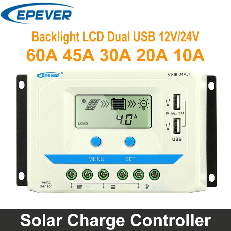 EPEVER Backlight LCD Dual USB 12VI24V 60A 45