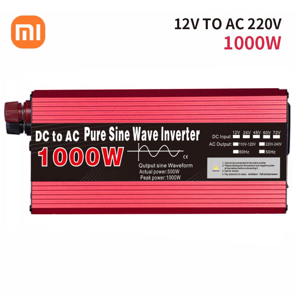 XIAOMI Inverter Pure Sine Wave DC 12v/24v To AC 220V 1000W 1600W 2200W 3000W 10000 WPortable Power Bank Converter Solar Inverter