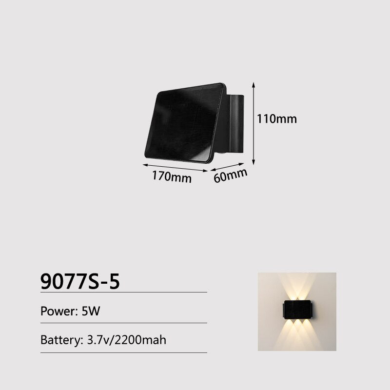 Joollysun applique murale solaire éclairage extérieur lumières de porche modernes pour la maison jardin clôture Patio étanche IP65 lampe à LED sans fil