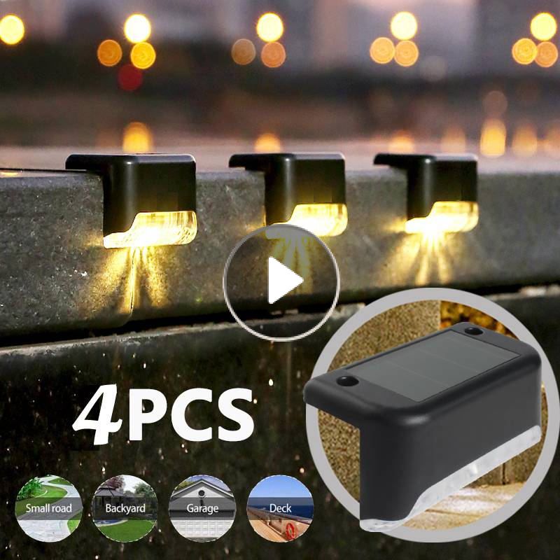Lampada solare a LED Percorso Scale Luci da giardino per esterni Impermeabile Energia solare Balcone Decorazione luminosa per recinzione per scale del patio di Natale