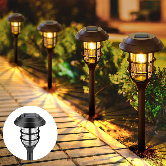 6 Pcs Solar Lights Outdoor Garden Landscape Waterproof Walkway for Patio Lawn Yard and Street Lighting