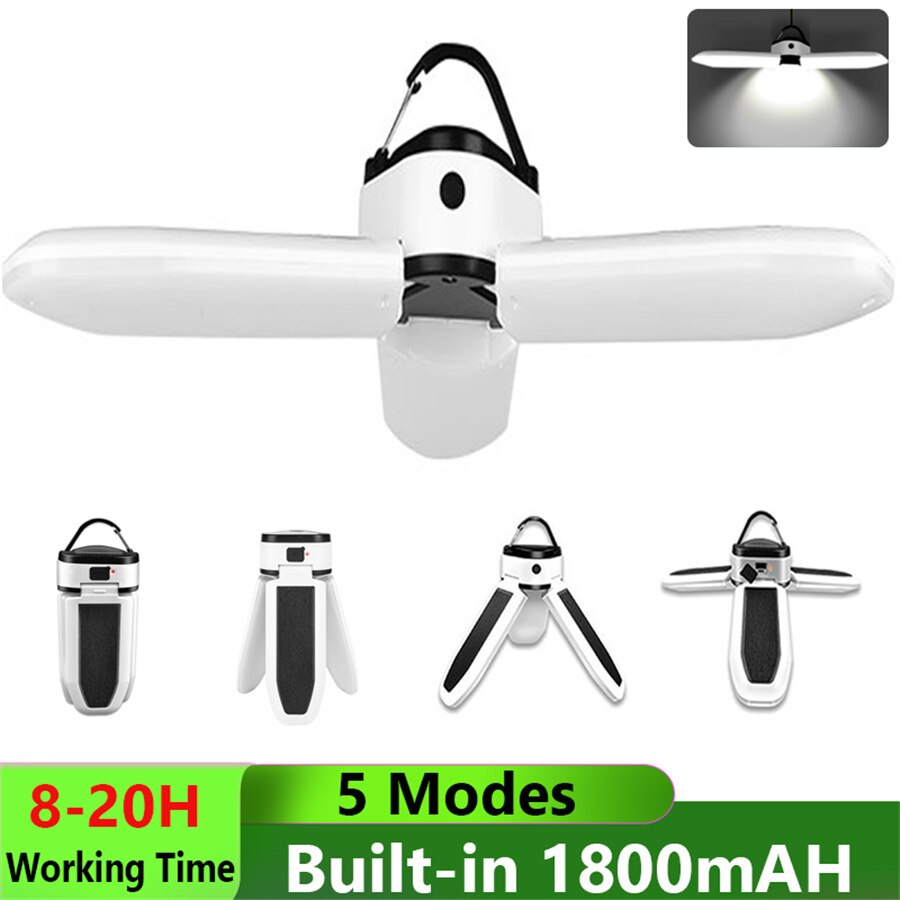 Portable LED Solar Camping Lights Rechargeable Emergency Night Lights Waterproof Foldable Tent Lamp for Indoor Outdoor Lighting