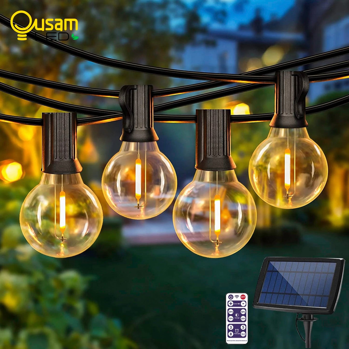 Solar Led Light Outdoor Garden Decoration Street Garland String Light G40 Bulb Waterproof Christmas Fairy Lamp For Country House