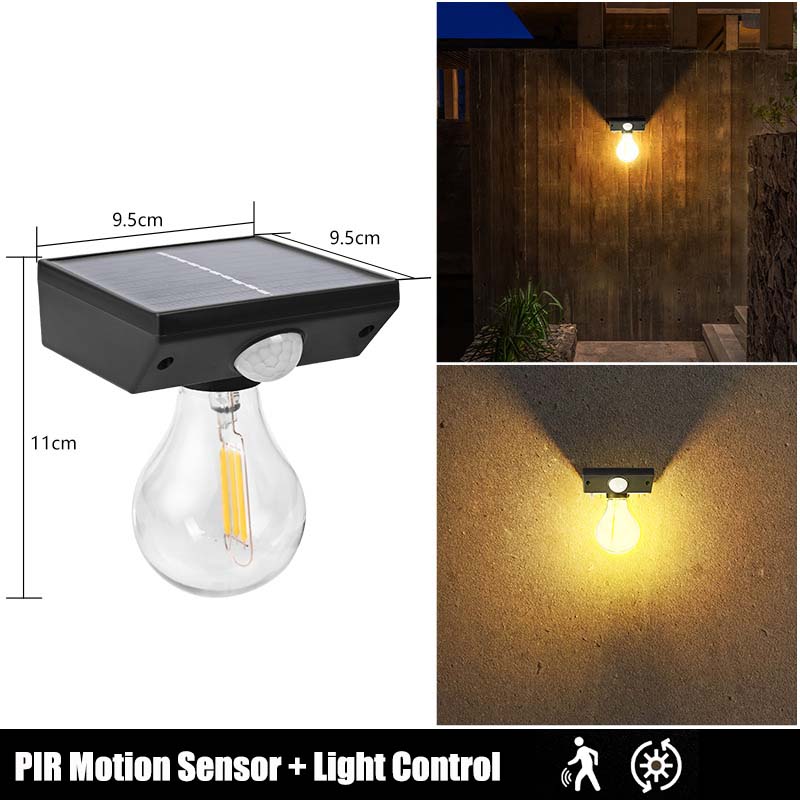 Luces solares, luz de pared exterior, bombilla COB, Control de Sensor de movimiento, inducción, impermeable, patio, pasillo, decoración de jardín, lámpara de pared