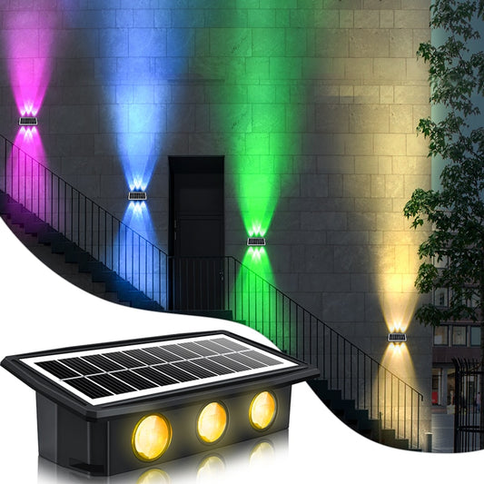 Decorative Solar Wall Lights Auto ON/Off Solar Garden Step Stair Lights IP65 Waterproof RGB White/Warm White Outdoor Solar Light