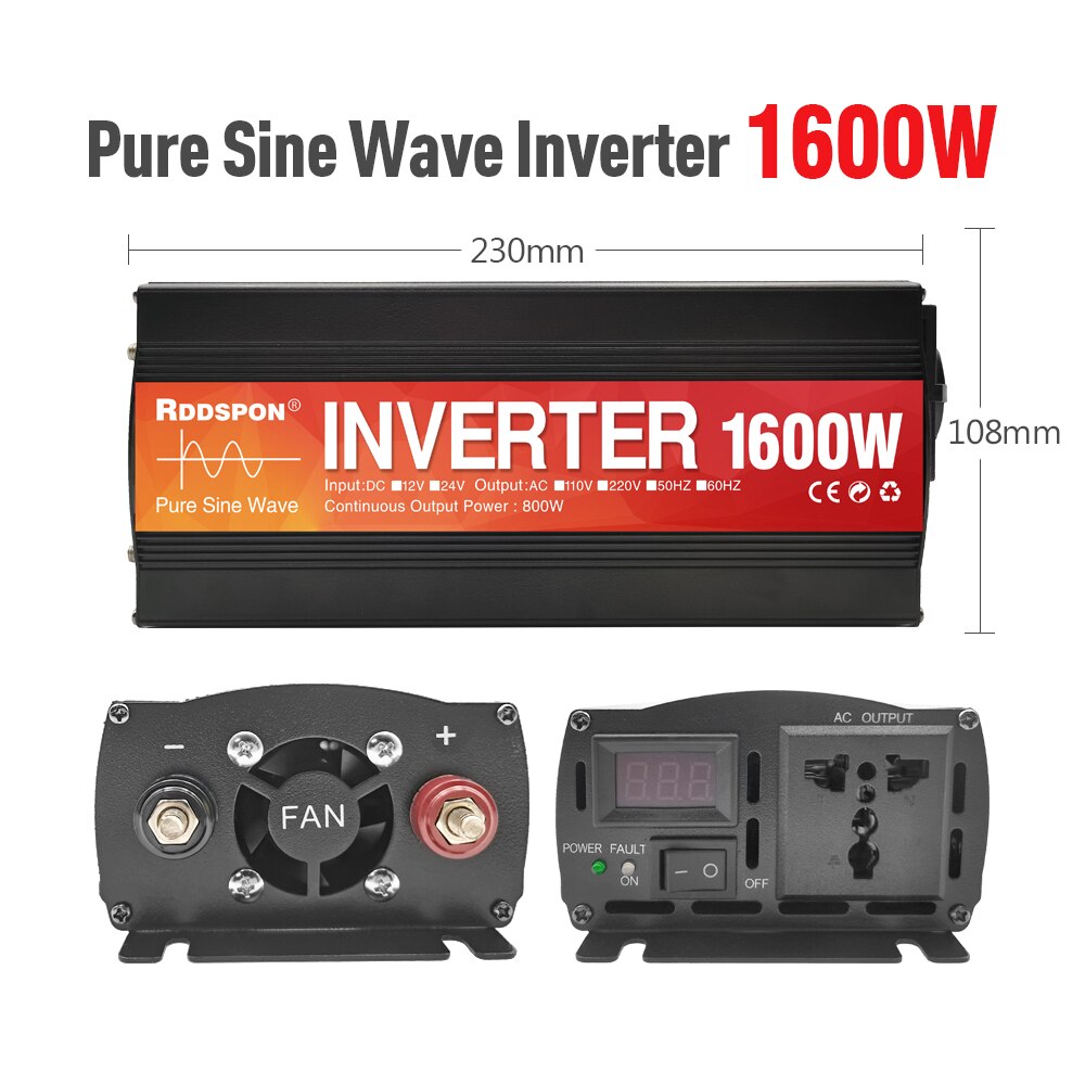 Pure Sine Wave Inverter 16OOW 230mm R