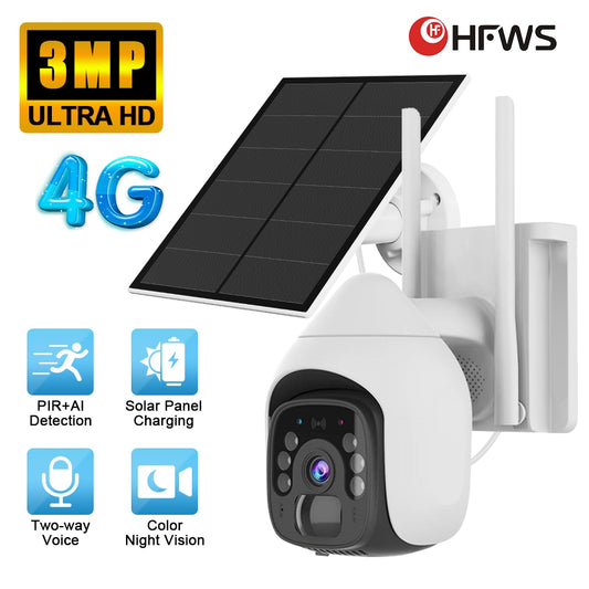 HFWVISION  BS9  4G Ptz Camera, HFWS 3MP ULTRA HD 46 PIR+AI