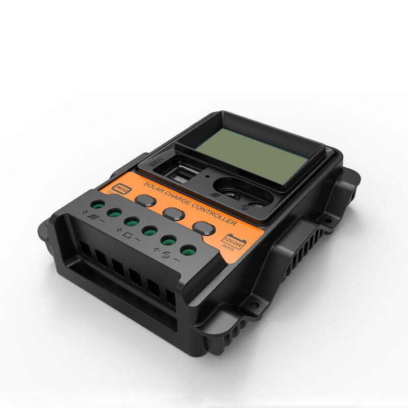 Contrôleur solaire 30A 20A 10A régulateur solaire 12V/24V PWM chargeur de batterie Auto LCD régulateur solaire avec double sortie USB 5V