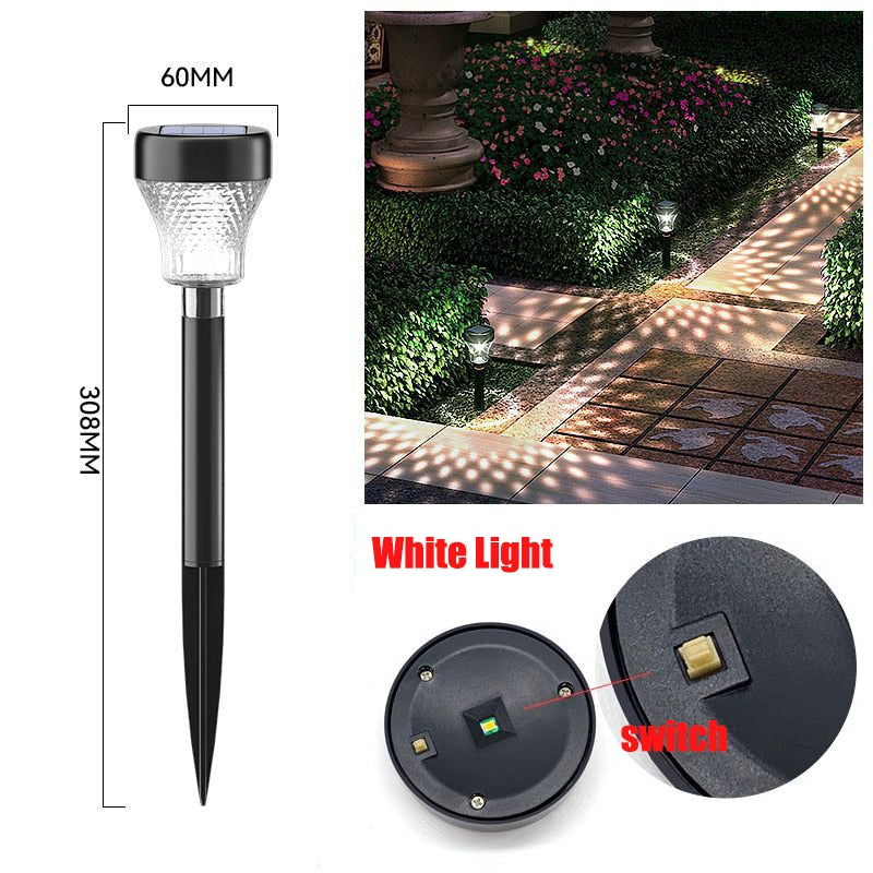 LED pelouse lampes solaires jardin lampe extérieure rvb multicolore porte chemin éclairage solaire noël décoratif paysage briller lumière
