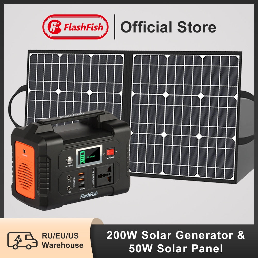 FlashFish Official Store RUIEUIUS 200W Solar Generator