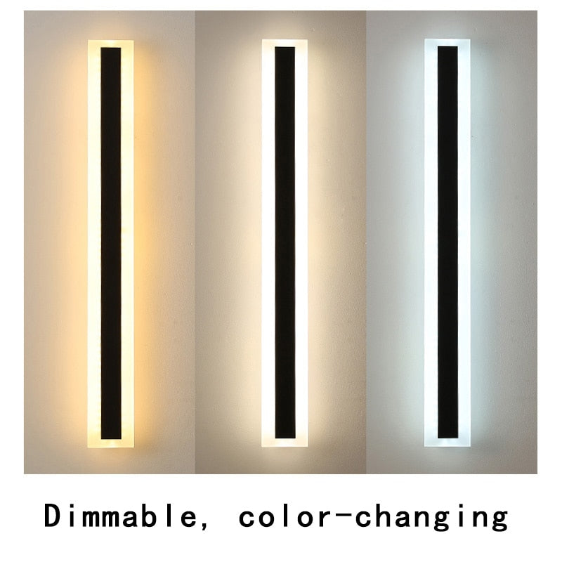 Lampada da parete lunga a LED impermeabile Moderna IP65 Illuminazione per esterni Giardino Villa Balcone Linea Luce Wall washer light 85-265V Dimmerabile