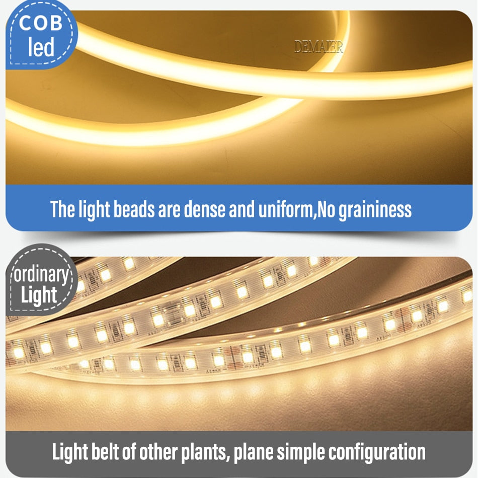 COB led DIMNER The light beads are dense and uniform;