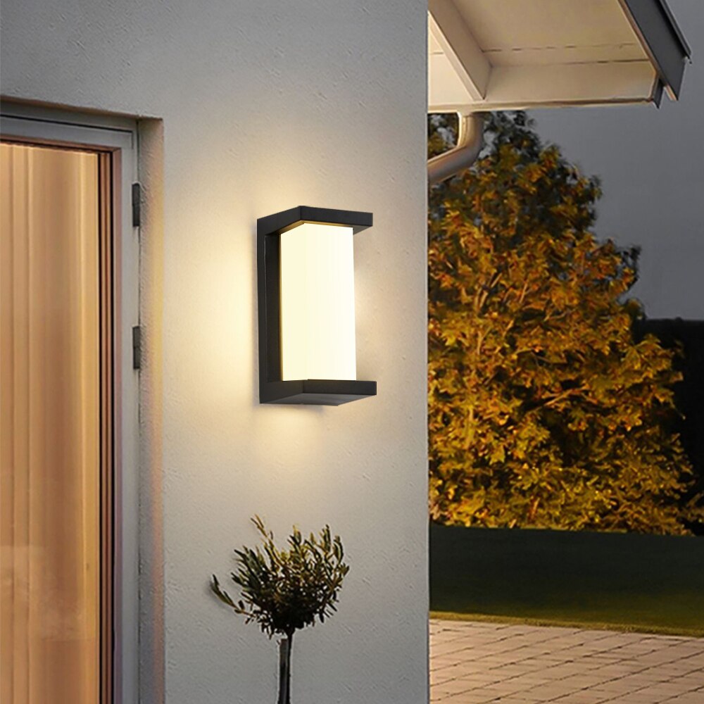Lámpara LED de pared para exteriores, impermeable, IP65, Sensor de Radar, iluminación, luces de porche montadas en superficie, balcón, jardín, aplique de 12W, 18W, 30W
