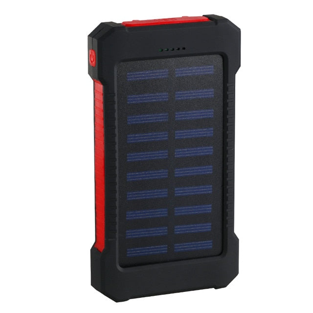 Solar Power Bank Waterproof 50000mAh Solar Charger USB Ports External Charger Powerbank for Xiaomi 5S Smartphone with LED Light