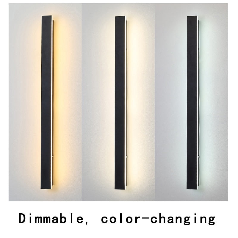 Lampada da parete lunga a LED impermeabile Moderna IP65 Illuminazione per esterni Giardino Villa Balcone Linea Luce Wall washer light 85-265V Dimmerabile