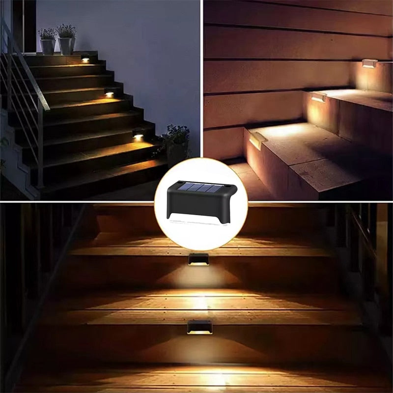 Solar Deck Lights 12 Pack Outdoor Step Lights Waterproof Led Solar Lights for Railing Stairs Step Fence Yard Patio and Pathway