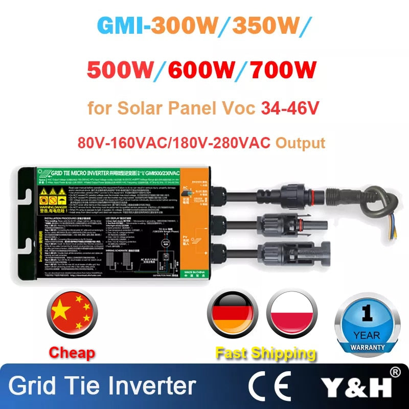 1300W MPPT Grid Tie Inverter DC18V/24V to AC110V/220V Pure Sine Wave  Inverter CE
