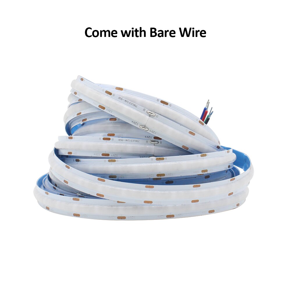 RGB COB LED Strip Light DC 12V 24V 756 LEDs/m 840 LEDs/m Flexible Ribbon Linear Lamp Tape Lights 1M 2M 3M 4M 5M Room Decoration