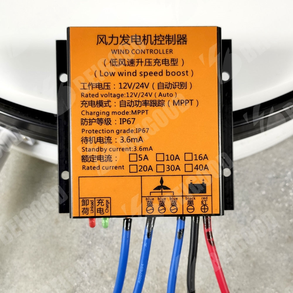 MPPT Wind Turbine Charge Controller 10A 40A Low Wind Speed Regulator Voltage Boost 12V 24V 48V System Waterproof