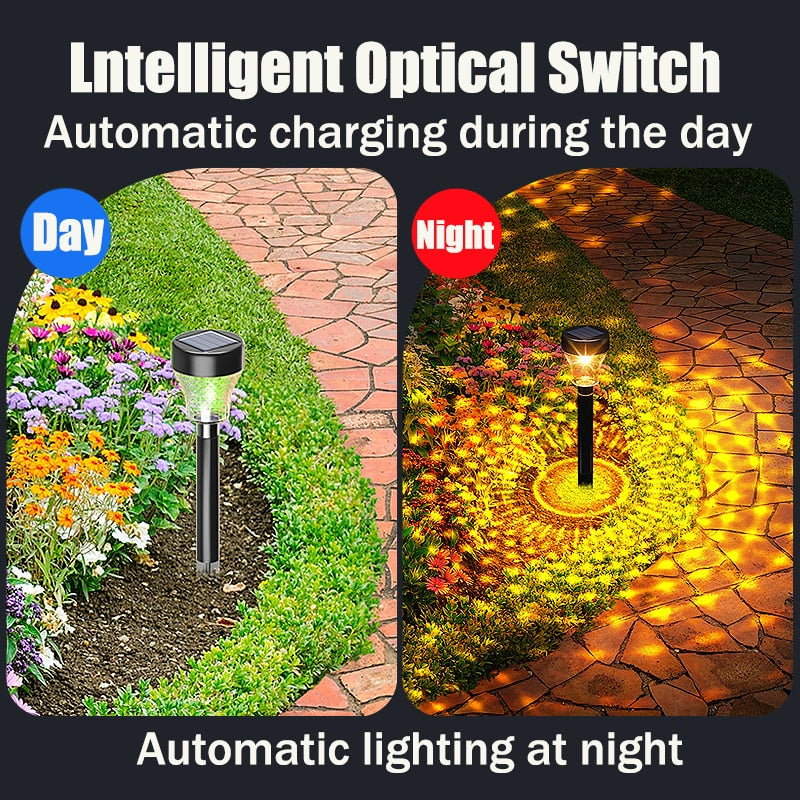 LED pelouse lampes solaires jardin lampe extérieure rvb multicolore porte chemin éclairage solaire noël décoratif paysage briller lumière