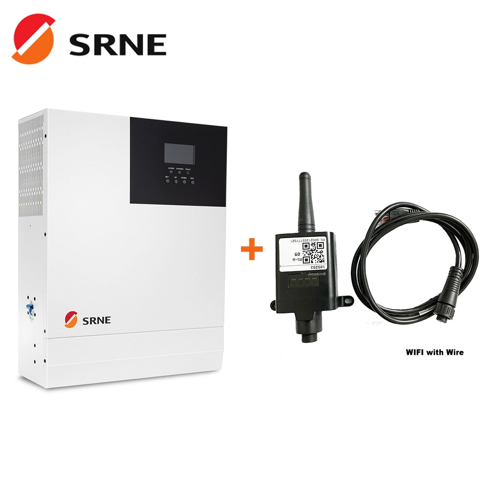 SRNE 5000 W 48 V Hybrid-Inverter – integriertes 80 A MPPT-Solarladegerät 110–120 VAC PV 500 VDC 50 Hz/60 Hz 40 A Batterieladegerät unterstützt WLAN