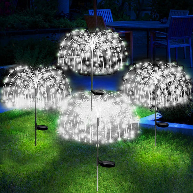 LED Solar Power Lights Firework Garden Decoration Fairy Lights Waterproof Outdoor Dandelion Lawn Lamp For Patio Path