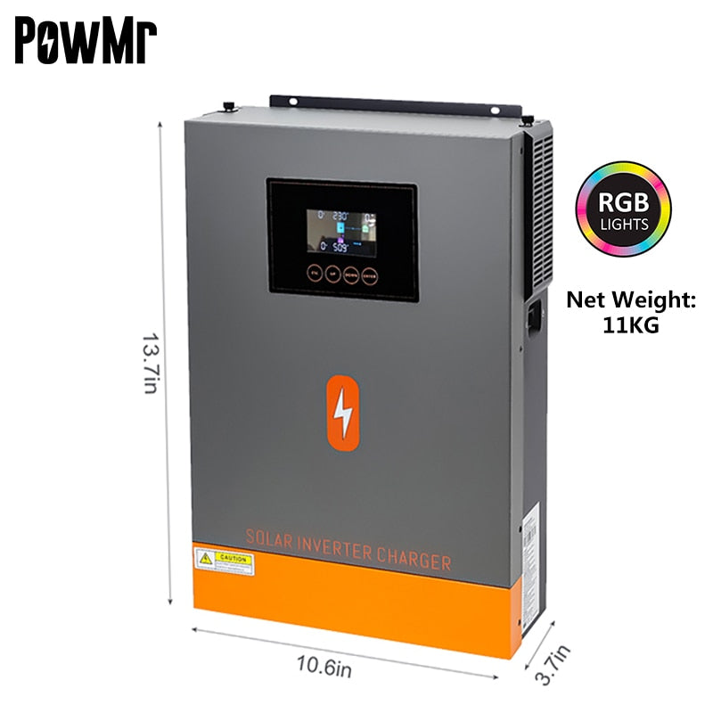 PowMr 6200W Grid Tied Inverter 48V 230VAC MPPT 80A Output With Max Solar Panel 500VDC Input Buid-in MPPT Solar Charge Controller