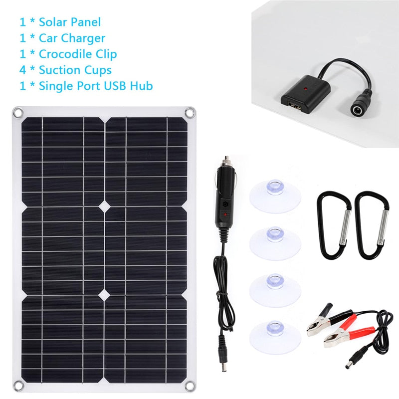 300W Solar Panel, Solar Panel 1 Car Charger Crocodile Clip Suction Single