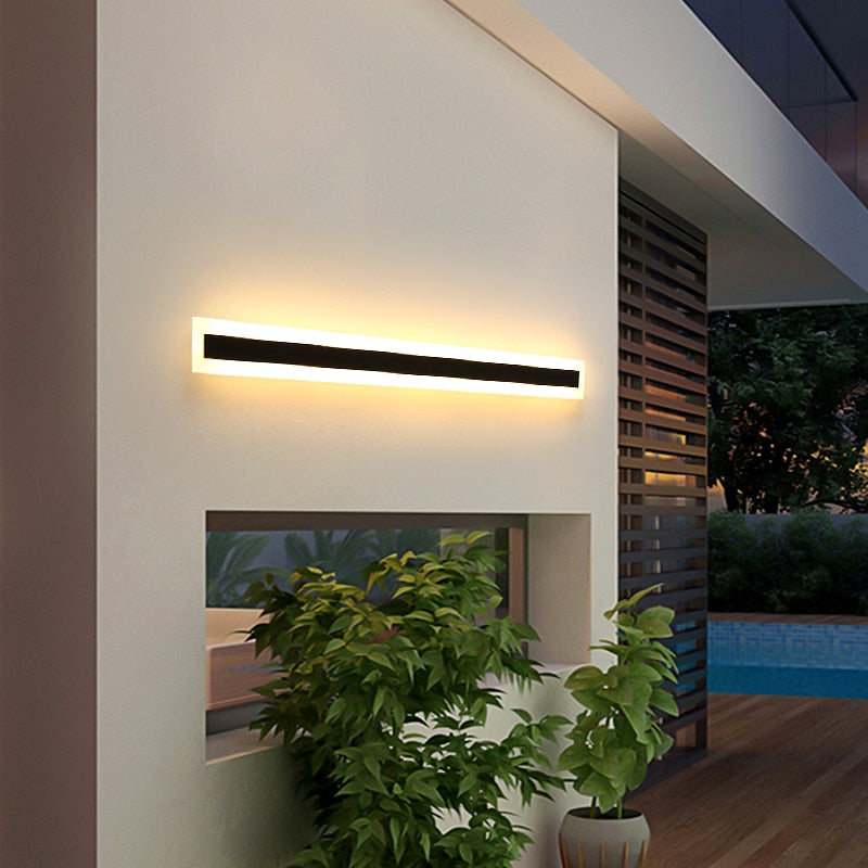 Lampada da parete lunga a LED impermeabile Moderna IP65 Illuminazione per esterni Giardino Villa Balcone Linea Luce Wall washer light 85-265V Dimmerabile