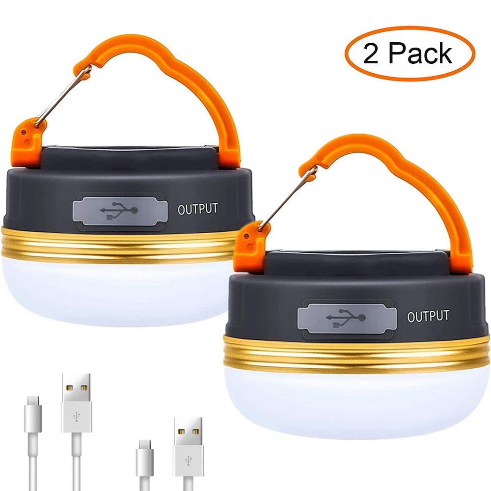 Torcia portatile ricaricabile USB 1800mAh Attrezzatura da campeggio Luci Lanterna a LED Lampada da tavolo Escursionismo all'aperto Sospensione notturna