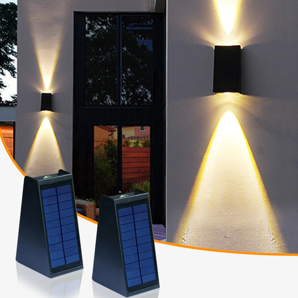 External Wall Washer Solar Lights Outdoor Decor Solar Sconce Garden Aluminum Waterproof Up And Down Lighting