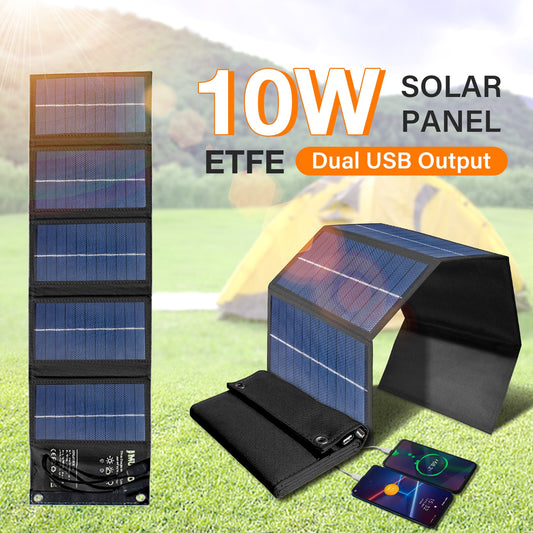 ETFE Solar panel 5V 10W powerful power banks Foldable For cell phone outdoor waterproof usb solar battery charge 7W For camping