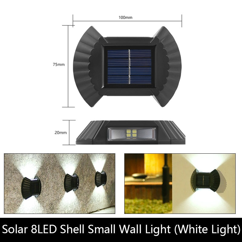 Solar 8LED Shell Small Wall Light (White Light) 10Omm