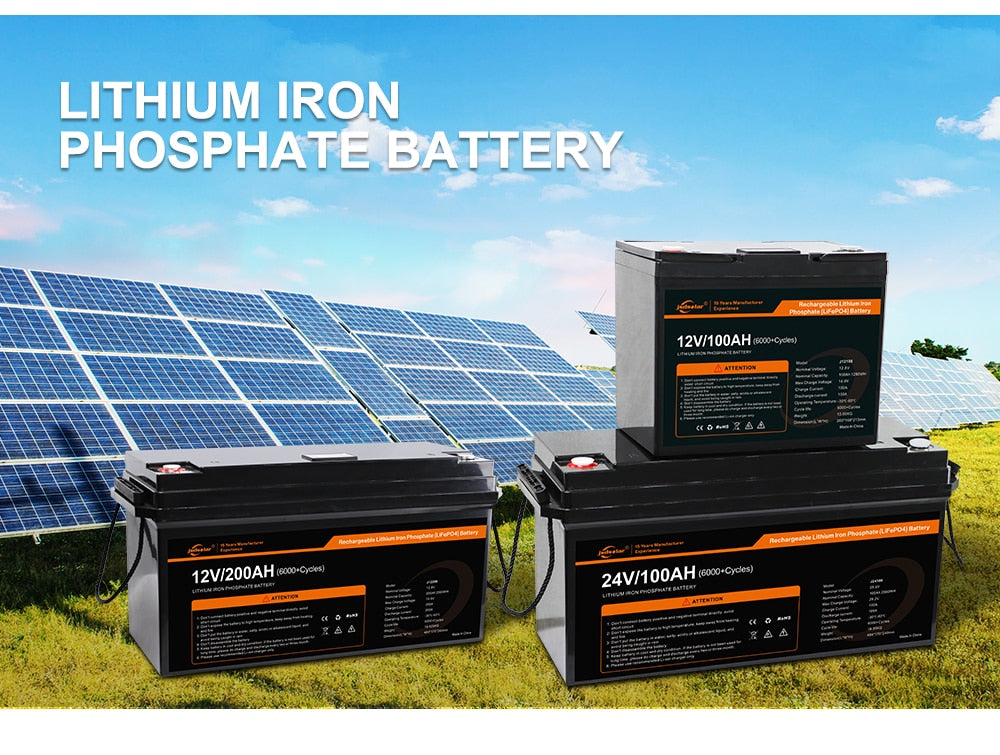 Jsdsolar LiFePo4 100ah 200Ah bateria de armazenamento de energia removível 12 V 24 V LiFePo4 bateria BMS embutido para barco solar livre de impostos iva