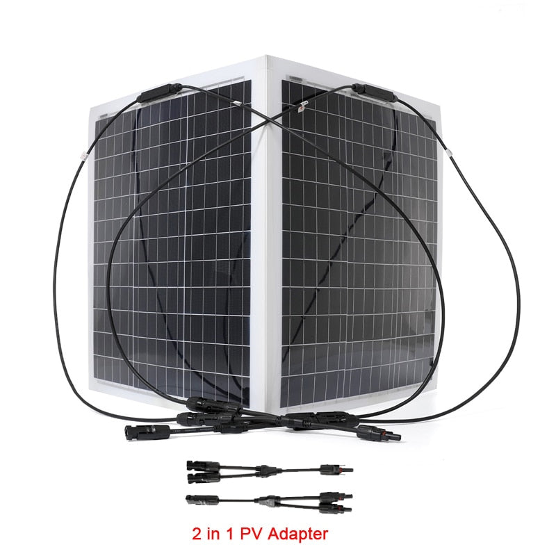 300W 600W Solar Panel Flexible Monocrystalline Cell RV 12V Solar Panel Kit With Controller Complete For Car Boat Battery Camping