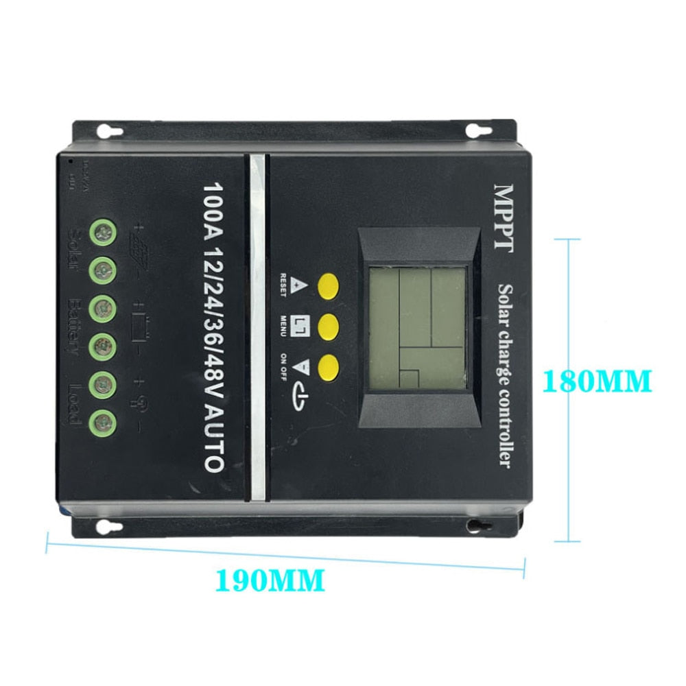 100A/80A MPPT/PWM Solar Charge Controller 12V/24V/36V/48V Auto Controller Tools Solar PV Battery Charger with LCD & Dual USB