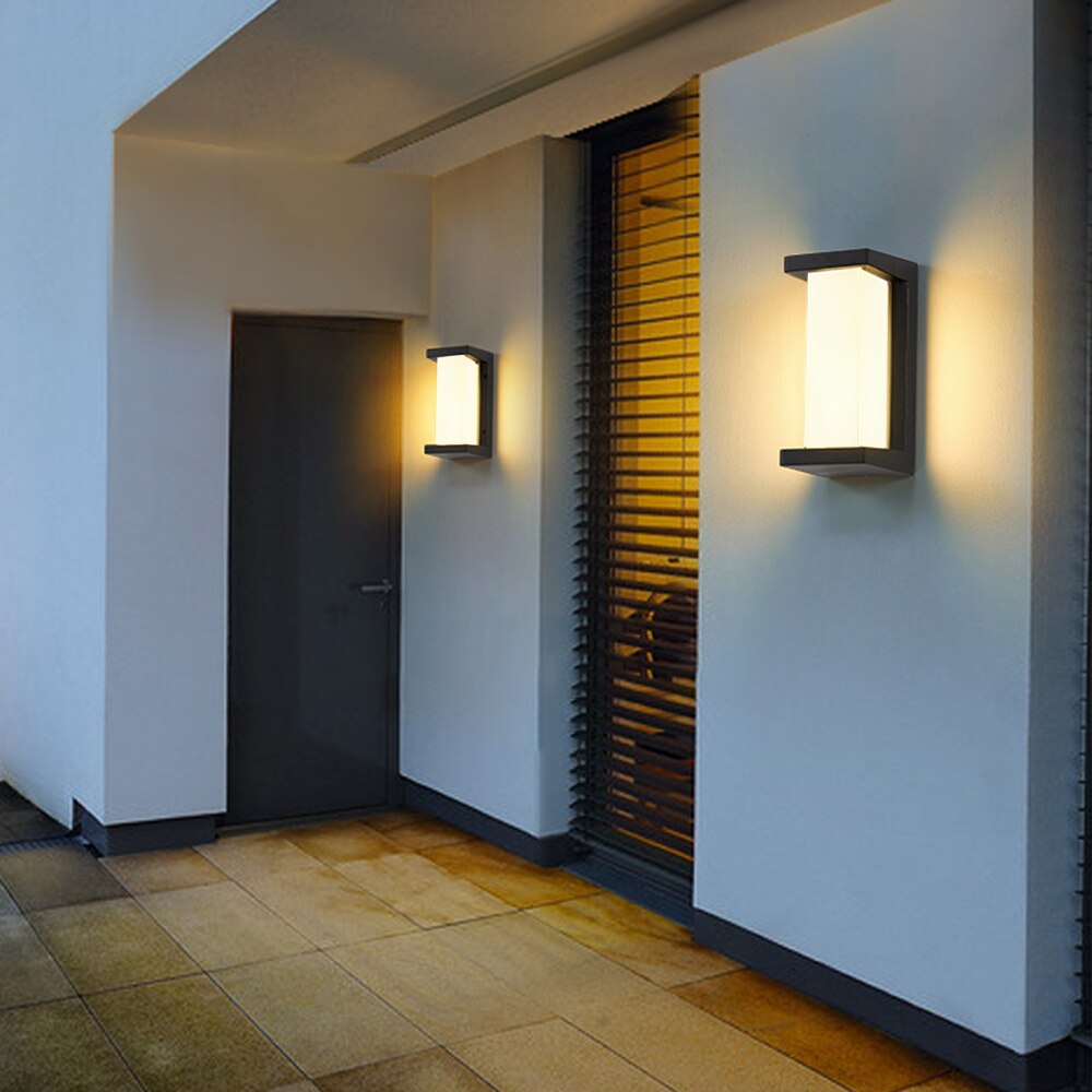 Lámpara LED de pared para exteriores, impermeable, IP65, Sensor de Radar, iluminación, luces de porche montadas en superficie, balcón, jardín, aplique de 12W, 18W, 30W