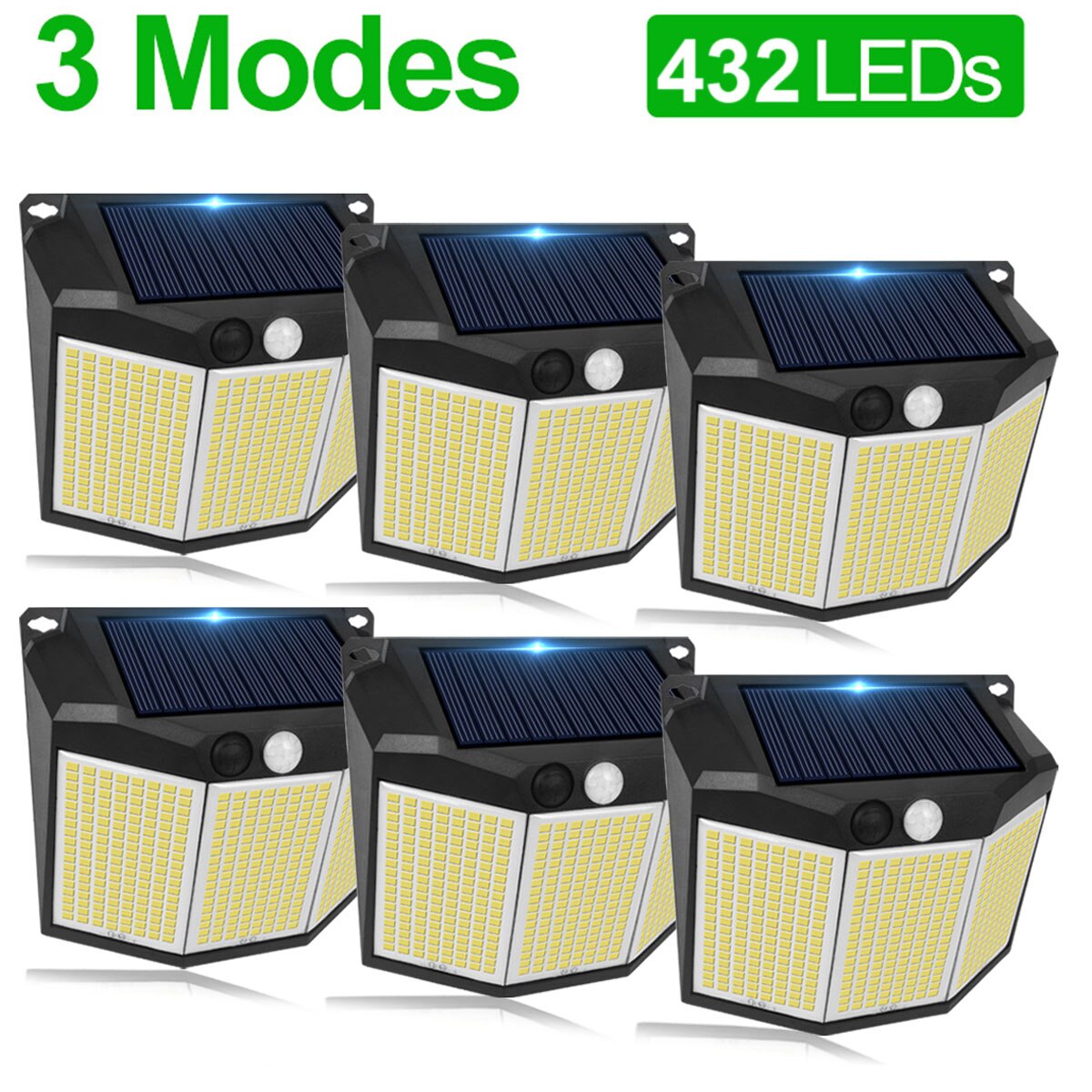 Réverbère d'énergie solaire lumières de capteur solaire extérieures pour le décor de jardin 432 réflecteur Led allumant la lanterne solaire energia étanche