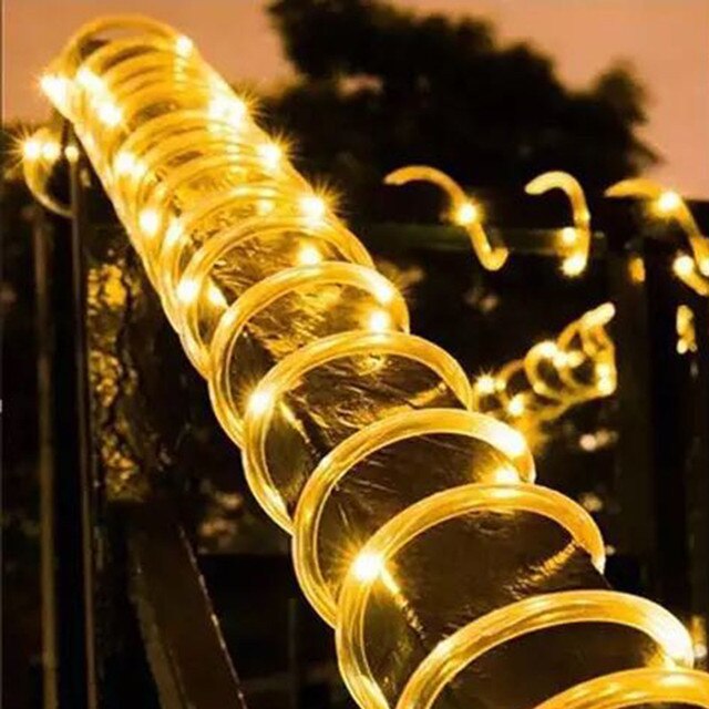 300LED Solar Powered Rope Strip Light Waterproof Tube Rope Garland Fairy Light Strings for Outdoor Indoor Garden Christmas Decor