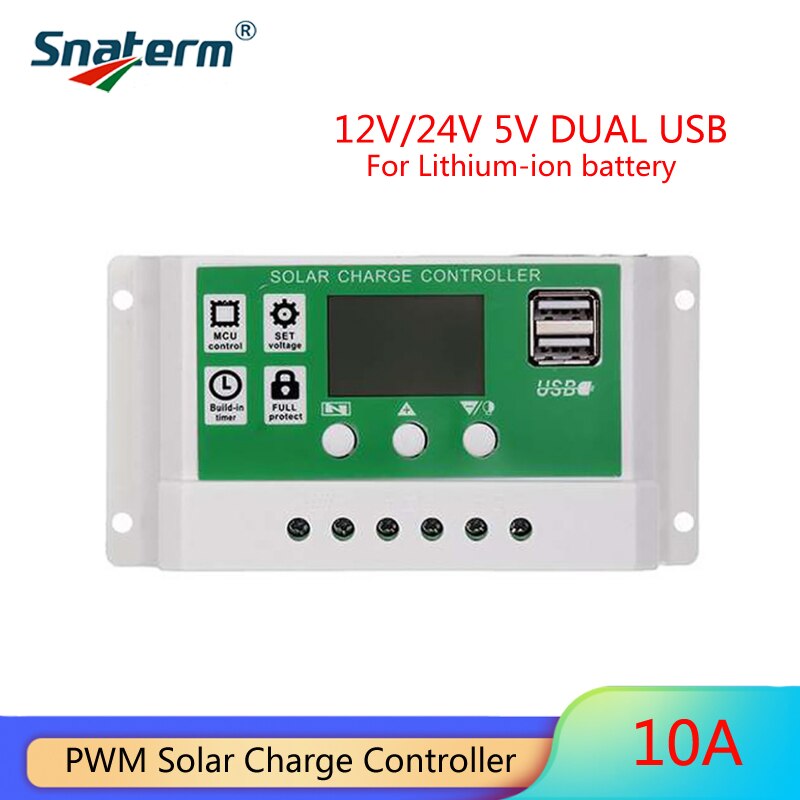 Promotion!! Newly 10A 20A 30A 12V/24V LCD display solar charger lead acid battery Lithium ion PWM solar charge controller USB 5V