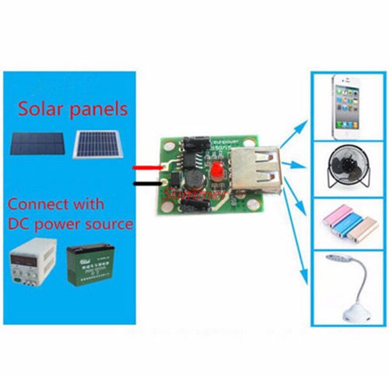New DC 6V-20V 18V To 5V 2A Max USB Charger Regulator For Solar Panel Fold Bag/ Cell Panel/ Phone Charging Power Supply Module