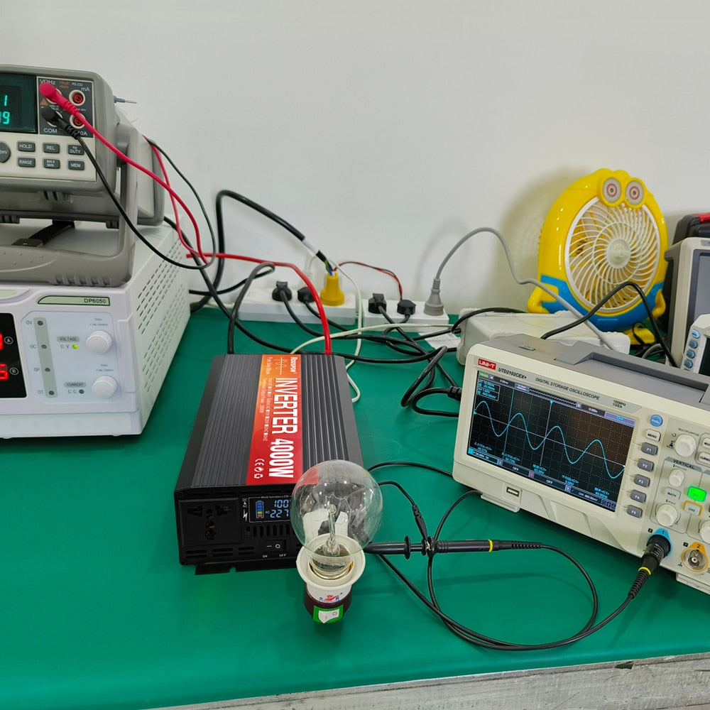 Inversor de onda senoidal pura LED 3000 W DC 12 V para AC 220 V 50 Hz Tensão de saída dupla Transformador Conversor Solar Off Grid Power Inverter