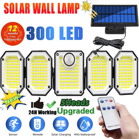 SOLAR WALL LAMP 12 moechs 300 LED Replacement