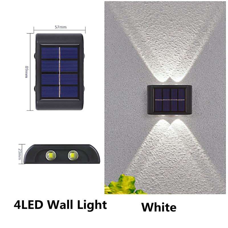 Solar Wall Lamp LED Outdoor Waterproof Balcony Wall Light Courtyard Street Landscape Garden Driveway Decorative Light Atmosphere