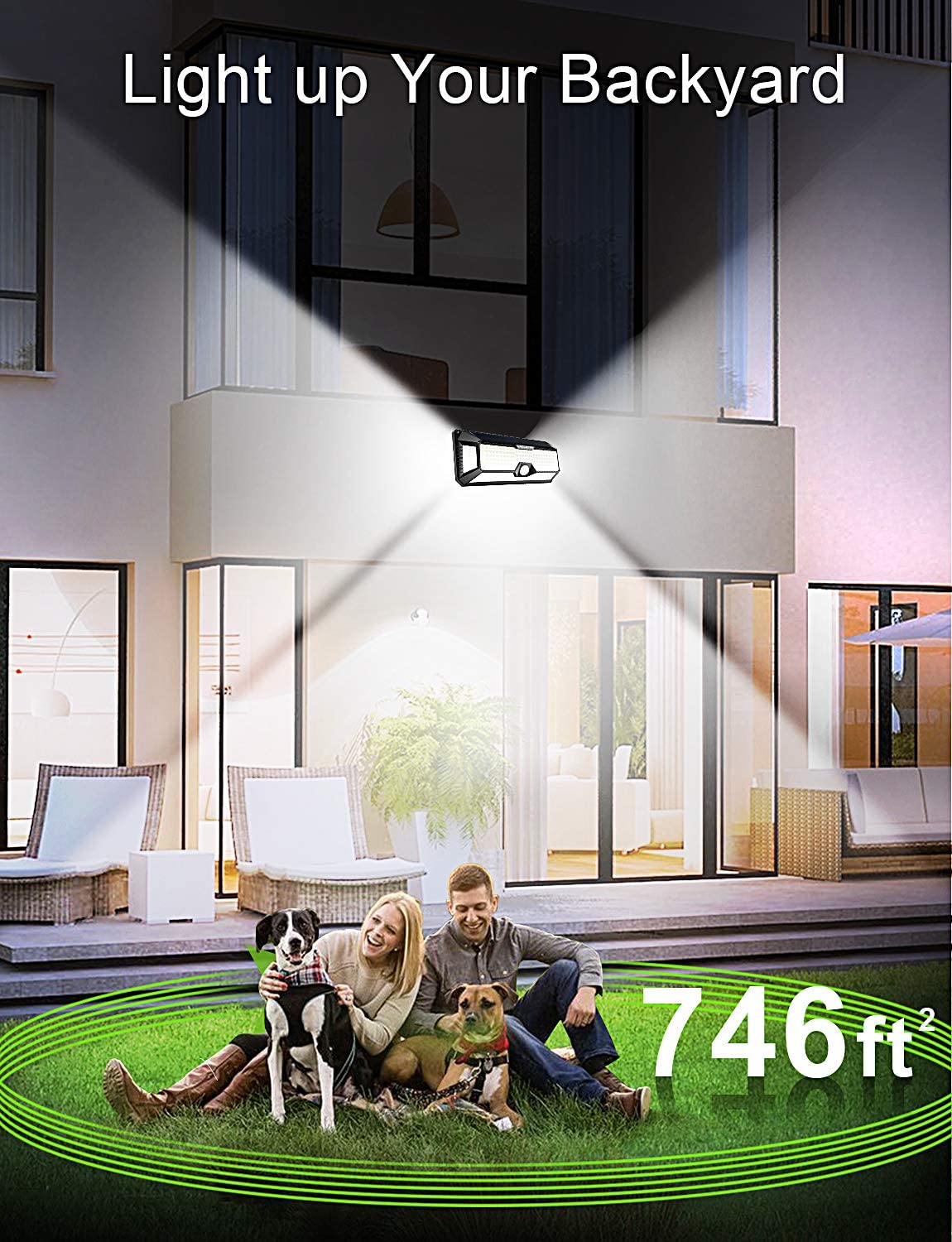 268 LED Reflector Solar Power Patio Lights for Garden Decoration Motion Sensor Spotlights Outdoor Lighting Waterproof Wall Lamps