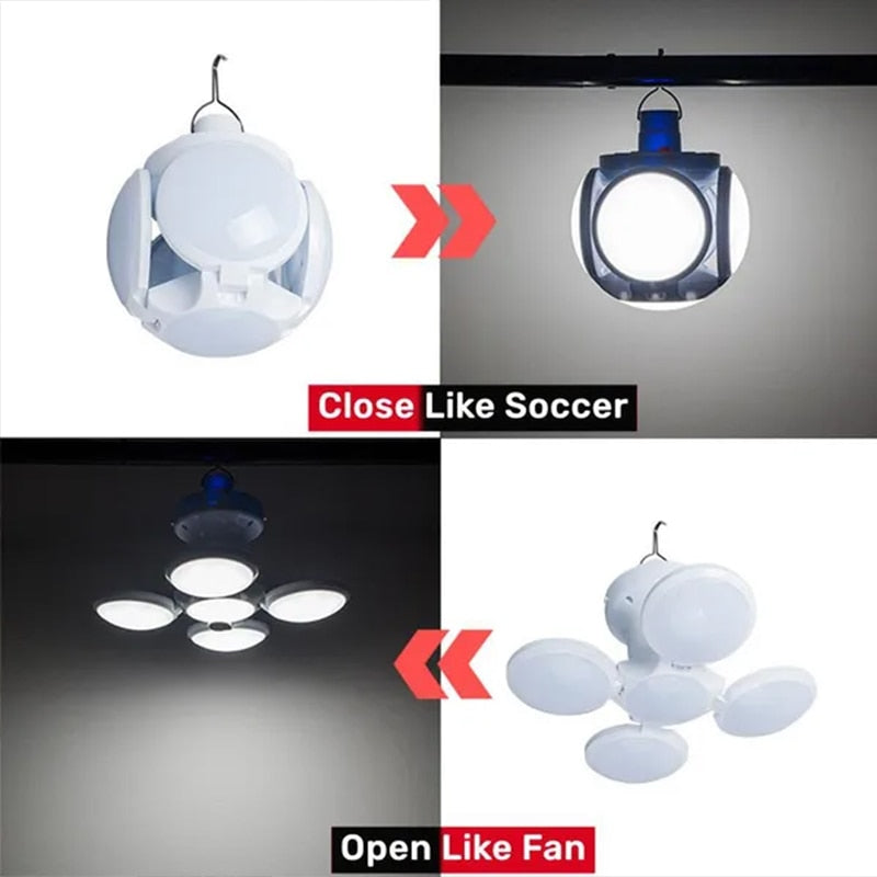 Luz solar dobrável ao ar livre portátil USB recarregável Lâmpada de LED Luzes de busca Lanterna de acampamento Lâmpada de emergência para falta de energia